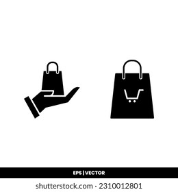 Shopping bag vector illustration logo template for many purpose. Isolated on white background.