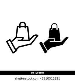Shopping bag vector illustration logo template for many purpose. Isolated on white background.
