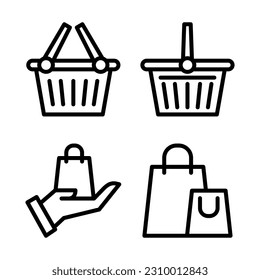 Shopping bag vector illustration logo template for many purpose. Isolated on white background.