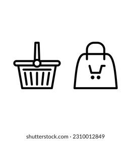 Modelo de logotipo de ilustración vectorial de la bolsa de compras para muchos fines. Aislado sobre fondo blanco.