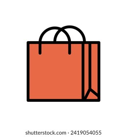 Shopping bag vector illustration. Suitable for various designs related to the retail industry, e-commerce, promotions, or shopping activities.