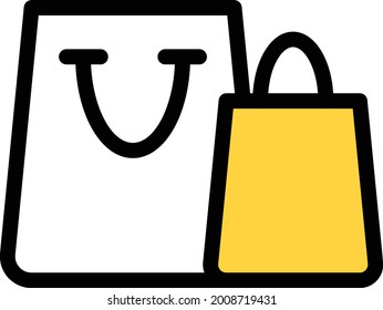 icono de color de la línea vectorial de la bolsa de compras