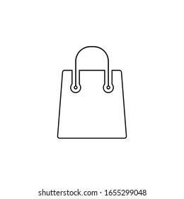 Icono de línea vectorial de la bolsa de compras