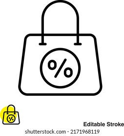 Icono de línea de vector de bolsa de compras