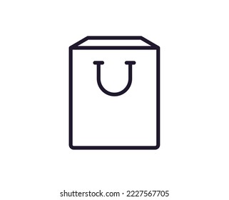 Shopping bag vector line icon. Premium quality logo for web sites, design, online shops, companies, books, advertisements. Black outline pictogram isolated on white background 