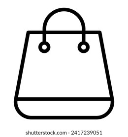 Shopping Bag Vector Line Icon Design