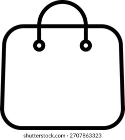 Icono de la línea de Vector del bolso de compras
