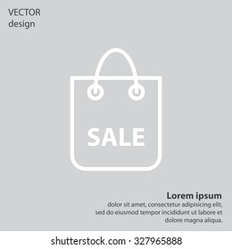shopping bag - vector line icon