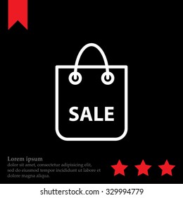 shopping bag - vector line icon
