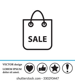 shopping bag - vector line icon