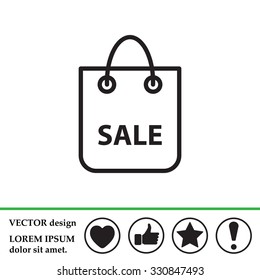 shopping bag - vector line icon