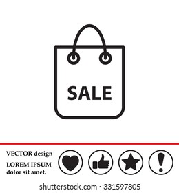 shopping bag - vector line icon