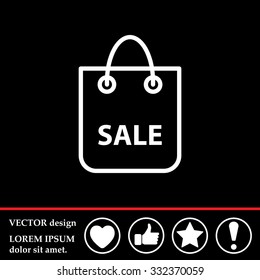 shopping bag - vector line icon
