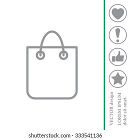 shopping bag - vector line icon