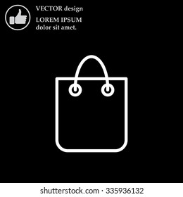 shopping bag - vector line icon
