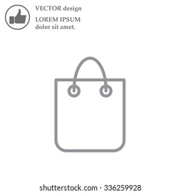 shopping bag - vector line icon
