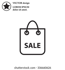 shopping bag - vector line icon