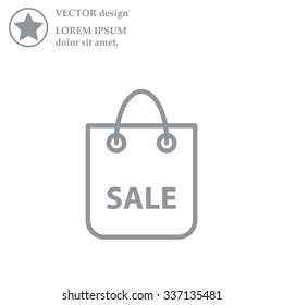 shopping bag - vector line icon