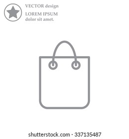 shopping bag - vector line icon