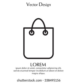 shopping bag - vector line icon