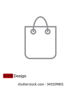 shopping bag - vector line icon