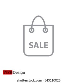 shopping bag - vector line icon