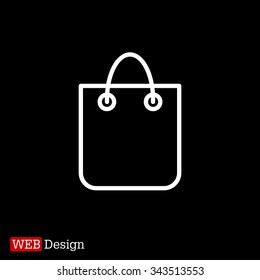 shopping bag - vector line icon