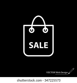 shopping bag - vector line icon