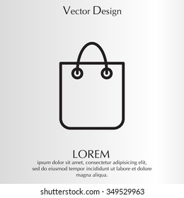 shopping bag - vector line icon