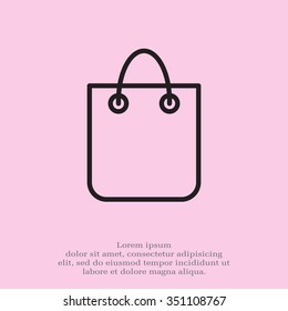 shopping bag - vector line icon