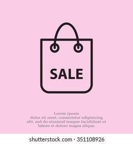 shopping bag - vector line icon