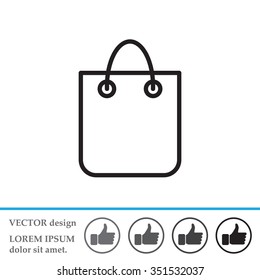 shopping bag - vector line icon