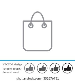 shopping bag - vector line icon