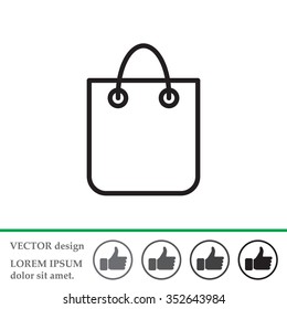 shopping bag - vector line icon