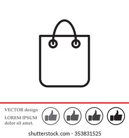 shopping bag - vector line icon