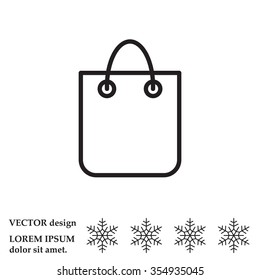 shopping bag - vector line icon