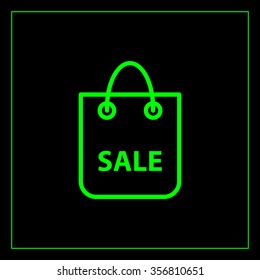shopping bag - vector line icon