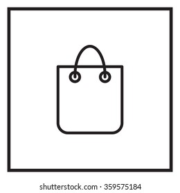 shopping bag - vector line icon
