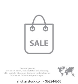 shopping bag - vector line icon