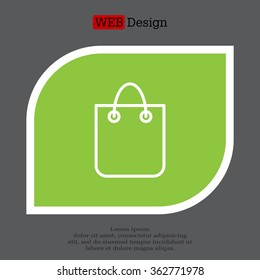 shopping bag - vector line icon