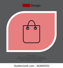 shopping bag - vector line icon