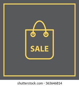 shopping bag - vector line icon