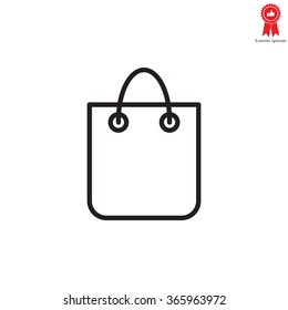shopping bag - vector line icon