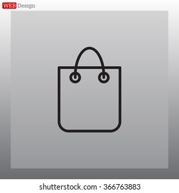 shopping bag - vector line icon