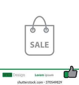 shopping bag - vector line icon
