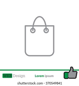 shopping bag - vector line icon