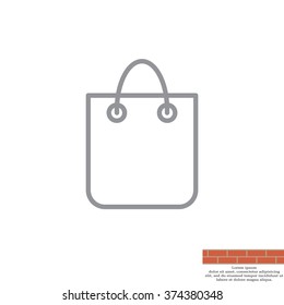 shopping bag - vector line icon