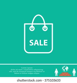shopping bag - vector line icon
