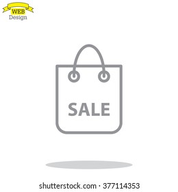 shopping bag - vector line icon