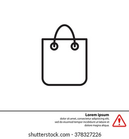 shopping bag - vector line icon